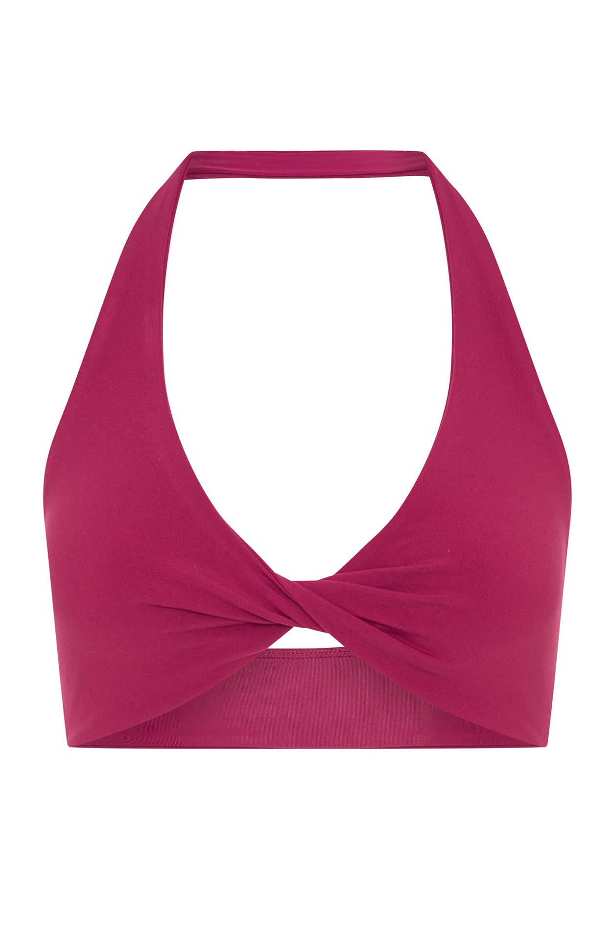 Velocity Sports Bra for Women - Berry Plunge Neckline & Removable Padding