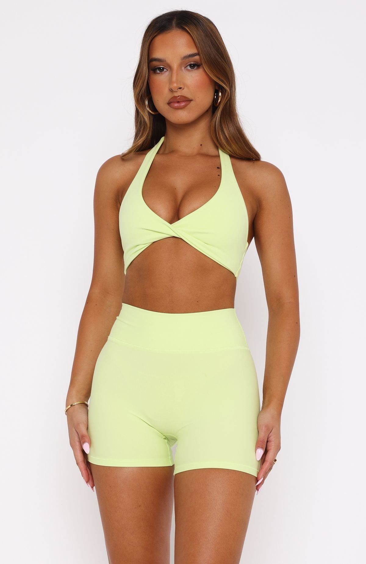 Velocity Citrus Sports Bra - Plunge Neckline & Backless Design