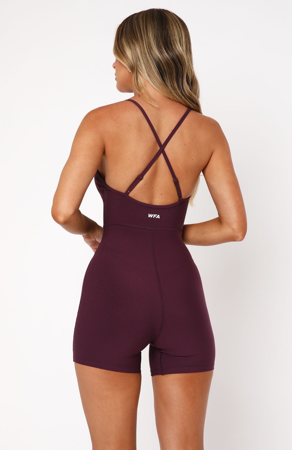 White Fox Active Power To You Playsuit - Plum Workout Bodysuit