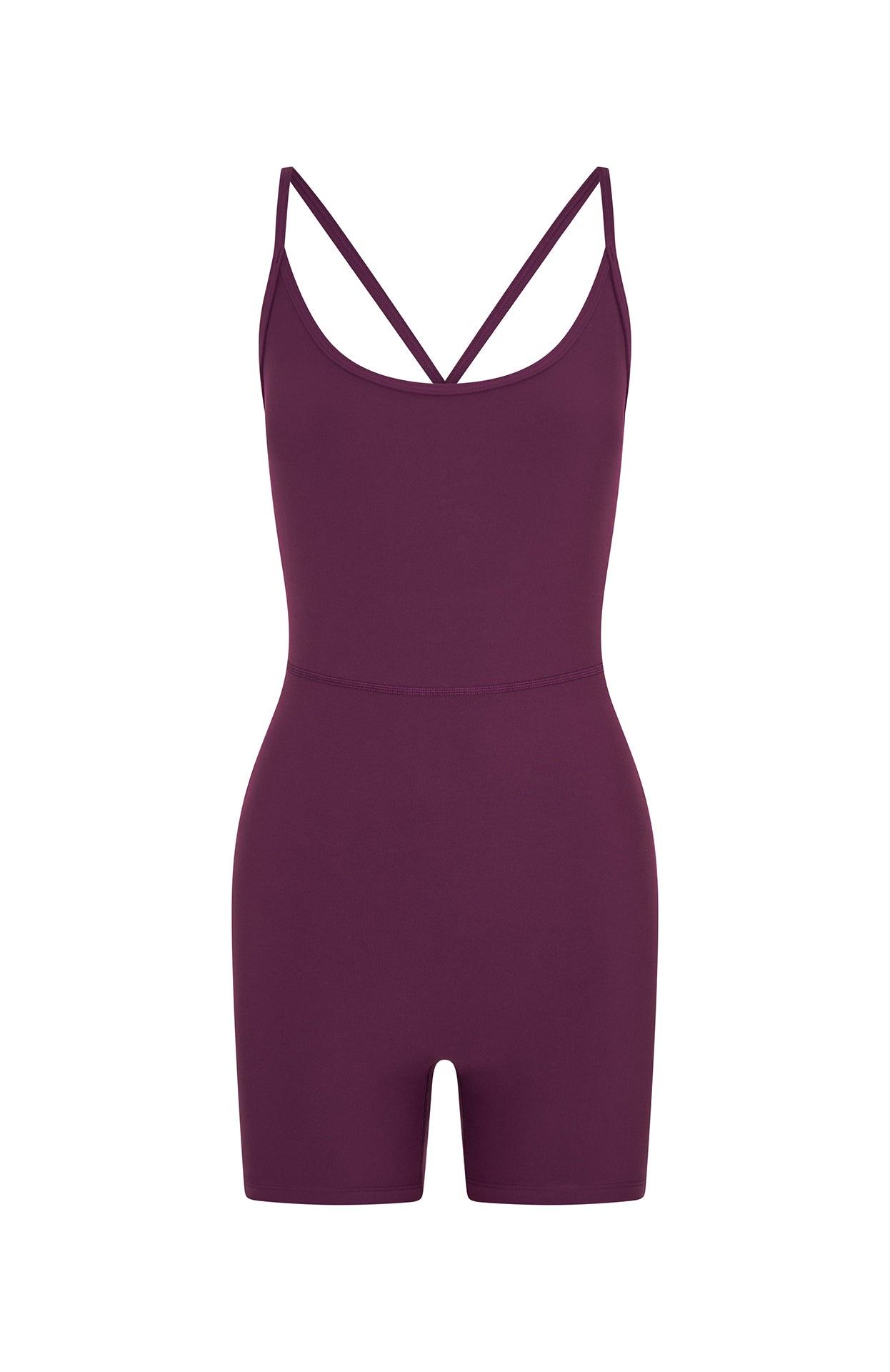 White Fox Active Power To You Playsuit - Plum Workout Bodysuit