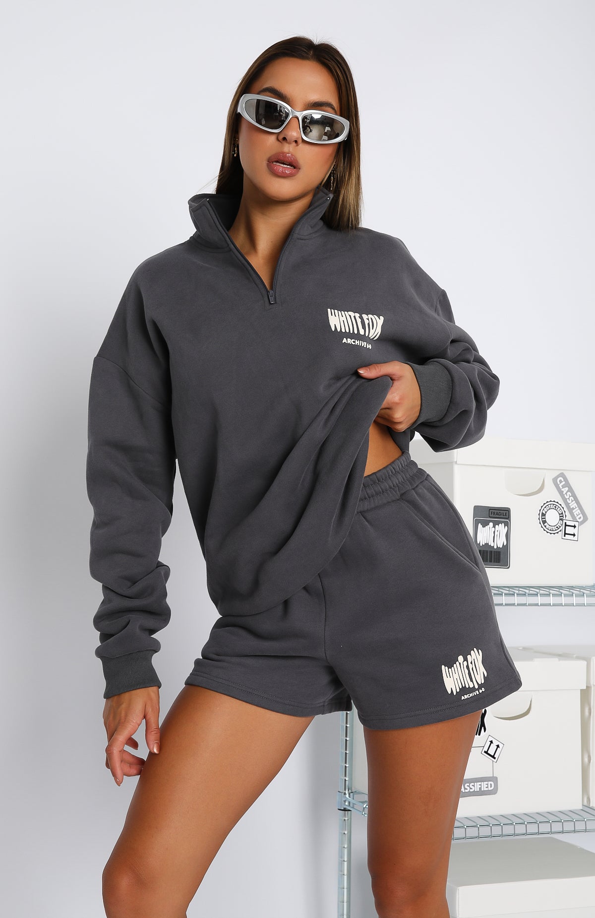 Archive 6.0 Lounge Shorts - Relaxed Fleece Shorts with Drawstring - Ash