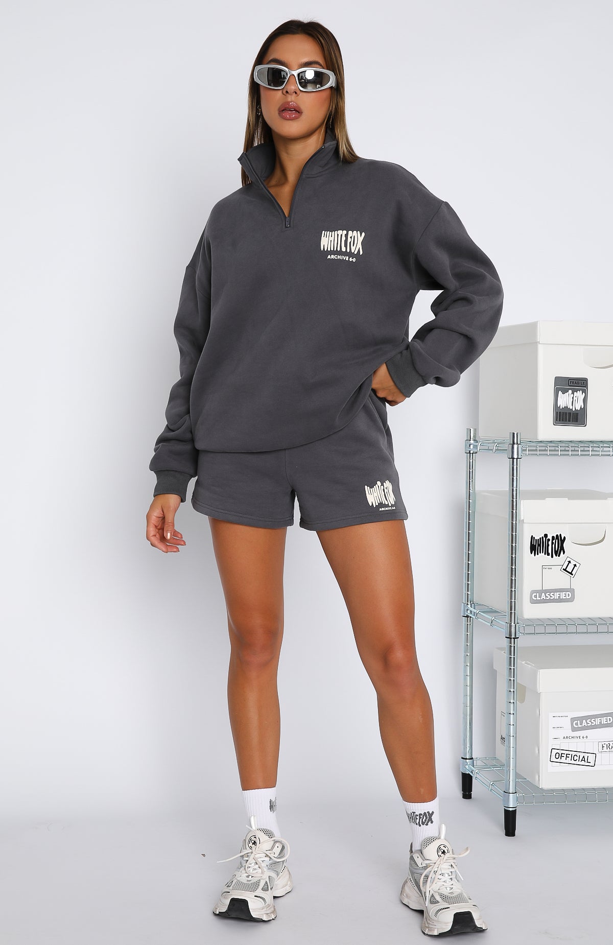 Archive 6.0 Lounge Shorts - Relaxed Fleece Shorts with Drawstring - Ash