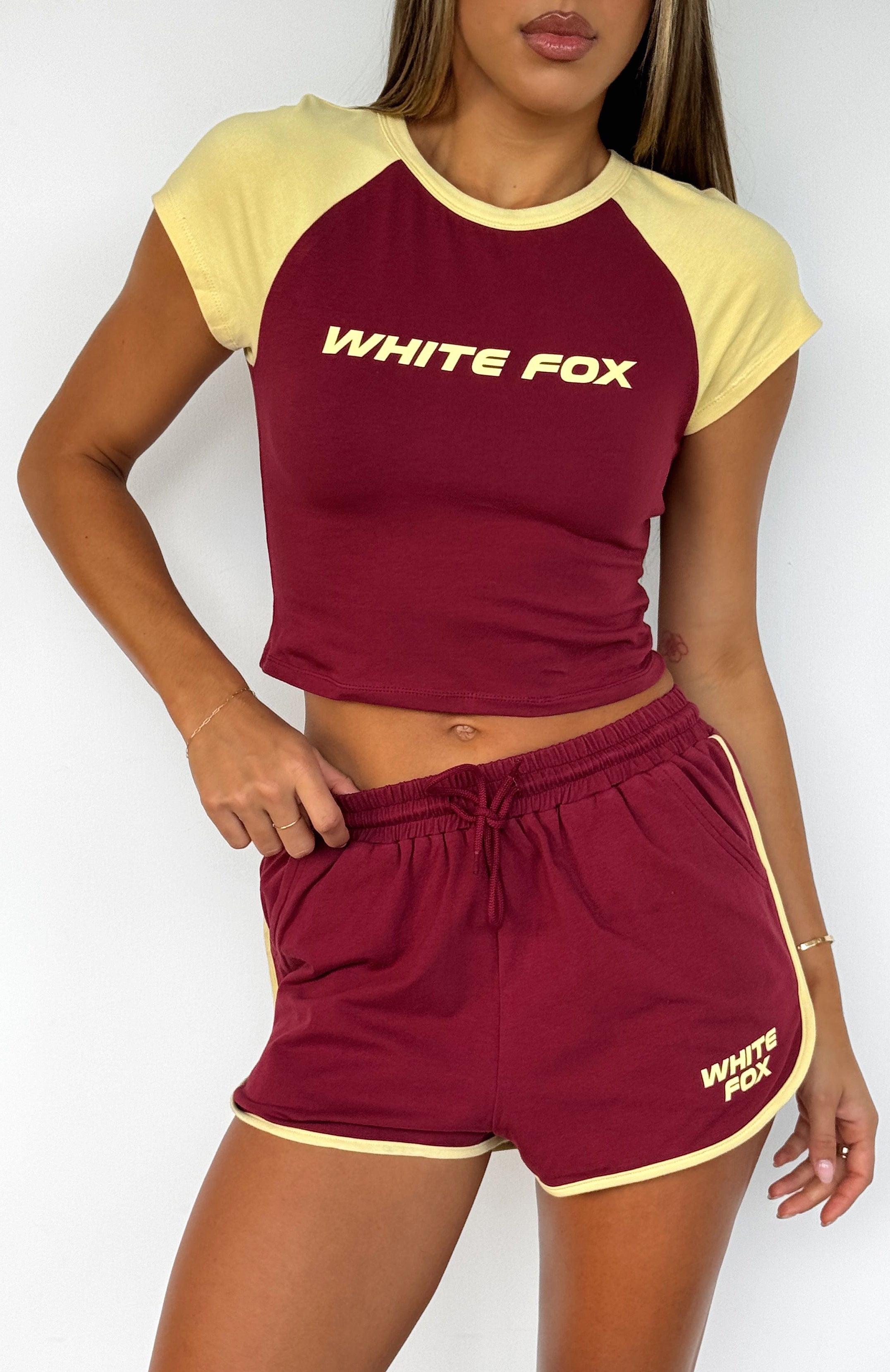 Burgundy No Reason Cropped Baby Tee - Soft Stretch Cotton