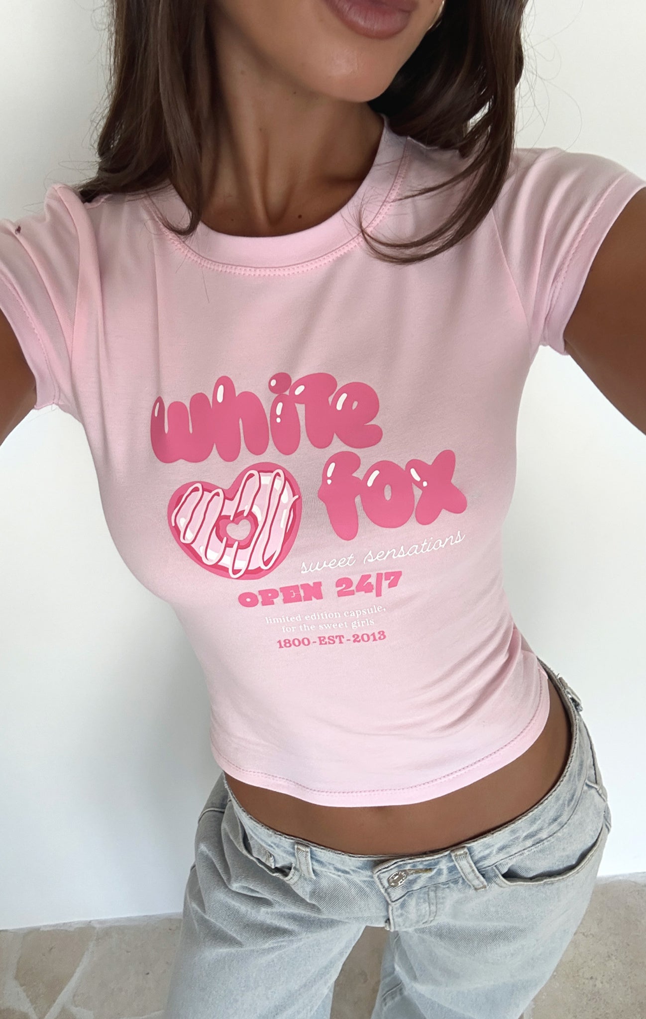 Sweet Pink Baby Tee with Scooped Neckline - Cotton Blend
