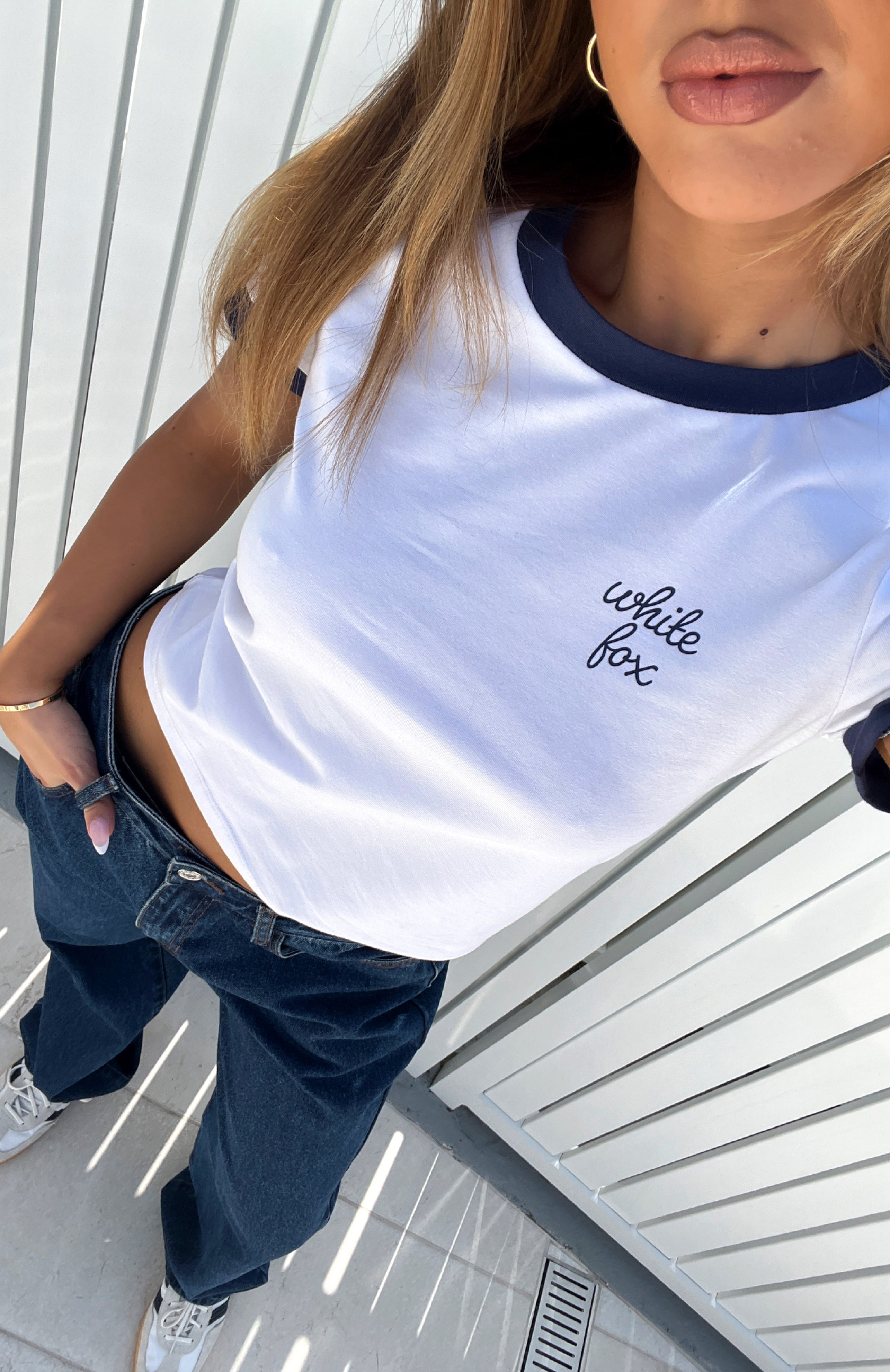 White Relaxed Cropped Baby Tee - Write About It Cotton Blend