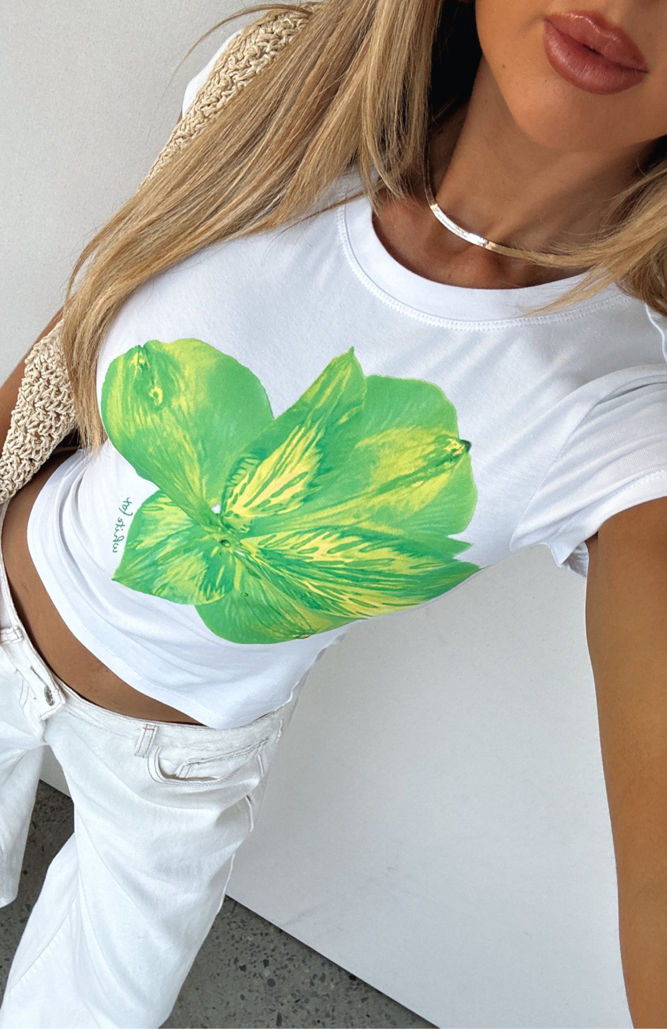 Buy You Flowers White Baby Tee - Soft Stretch Short Sleeve Top