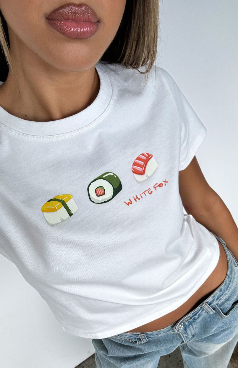 Relaxed Fit Cropped Baby Tee - White Cotton T-Shirt