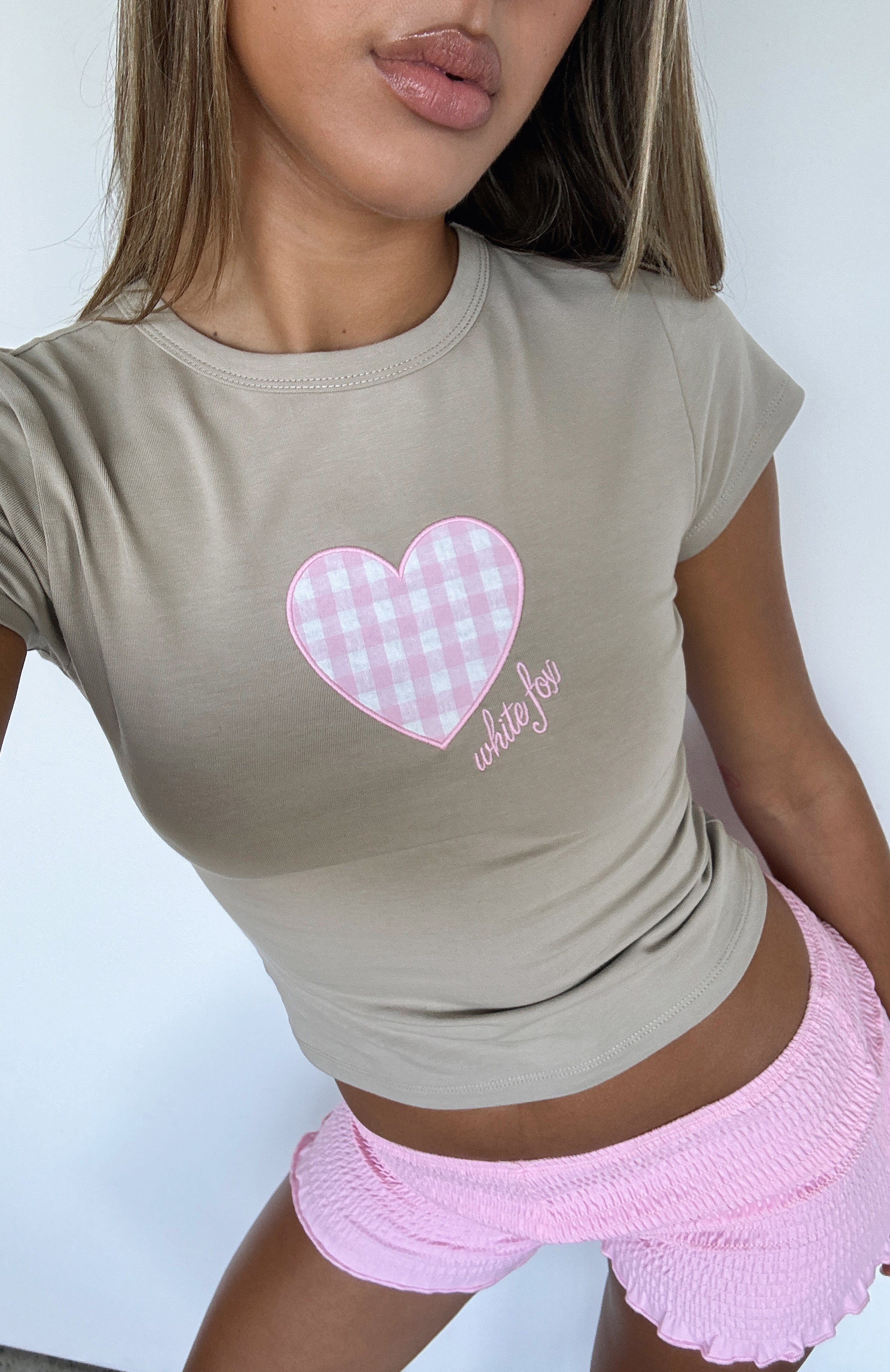 Rainy Days Moon Graphic Cropped Baby Tee - Stretch Cotton