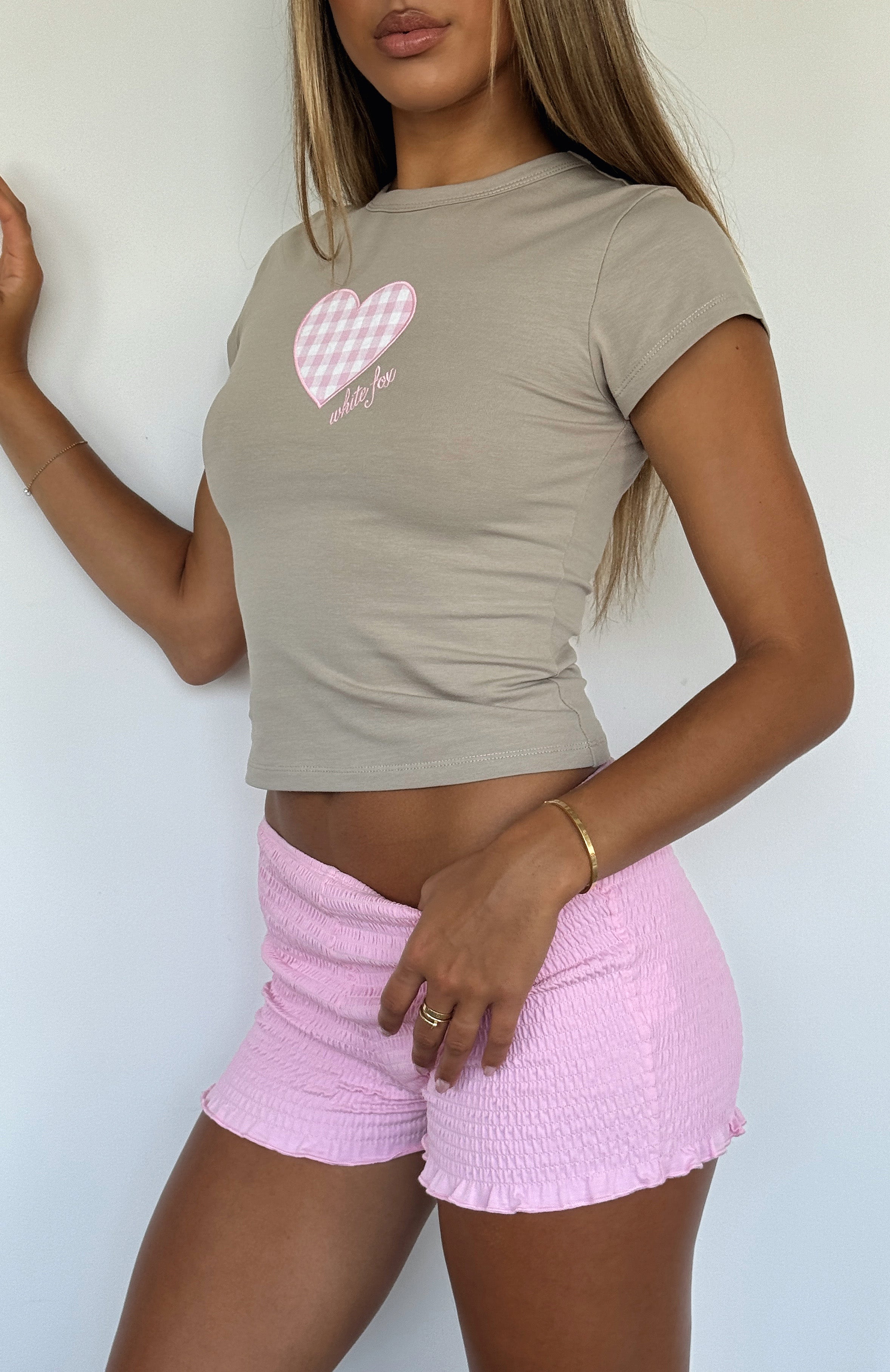 Rainy Days Moon Graphic Cropped Baby Tee - Stretch Cotton