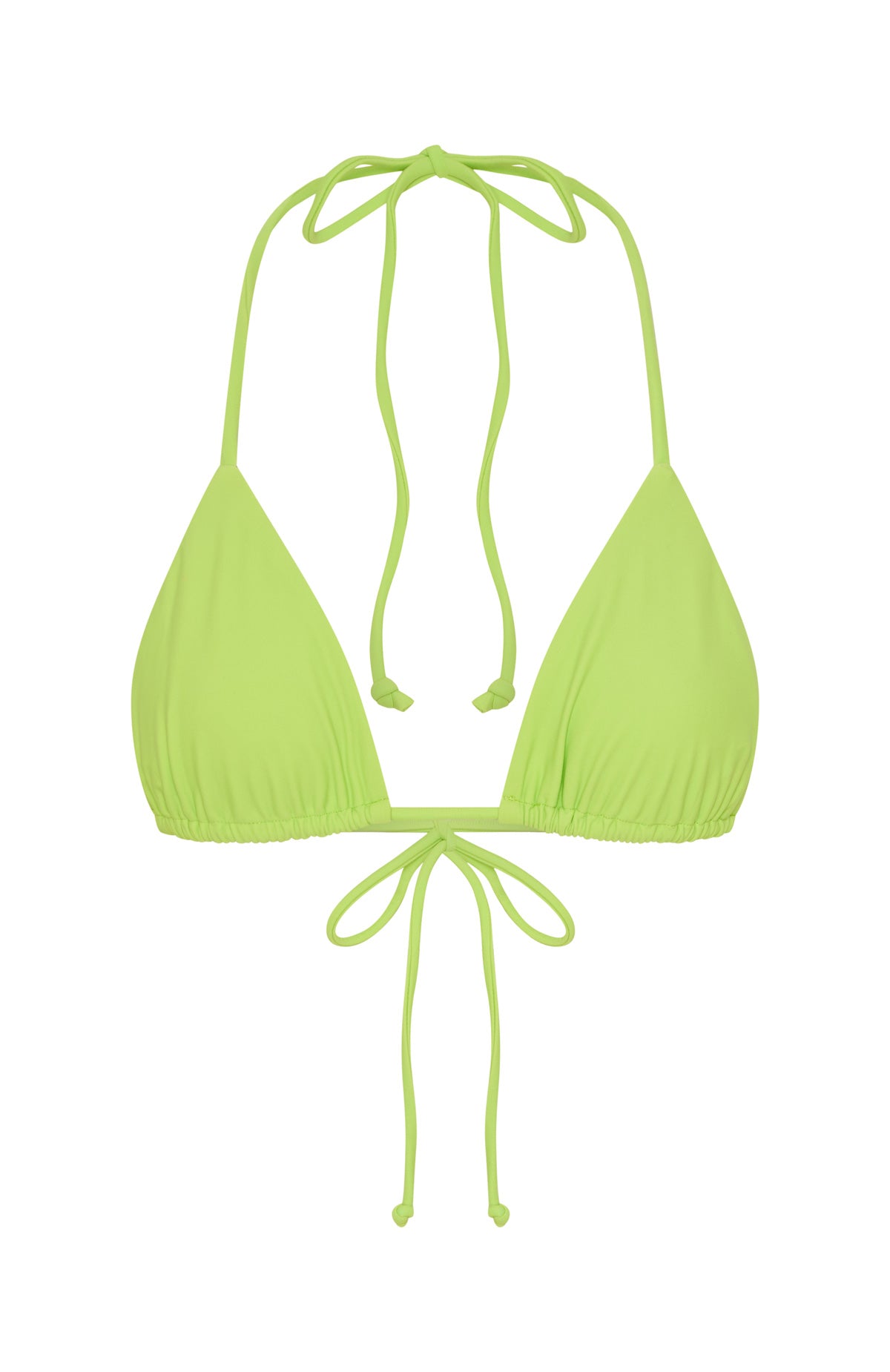 White Fox Golden Hour Lime Bikini Top - Halter Neck Swimwear