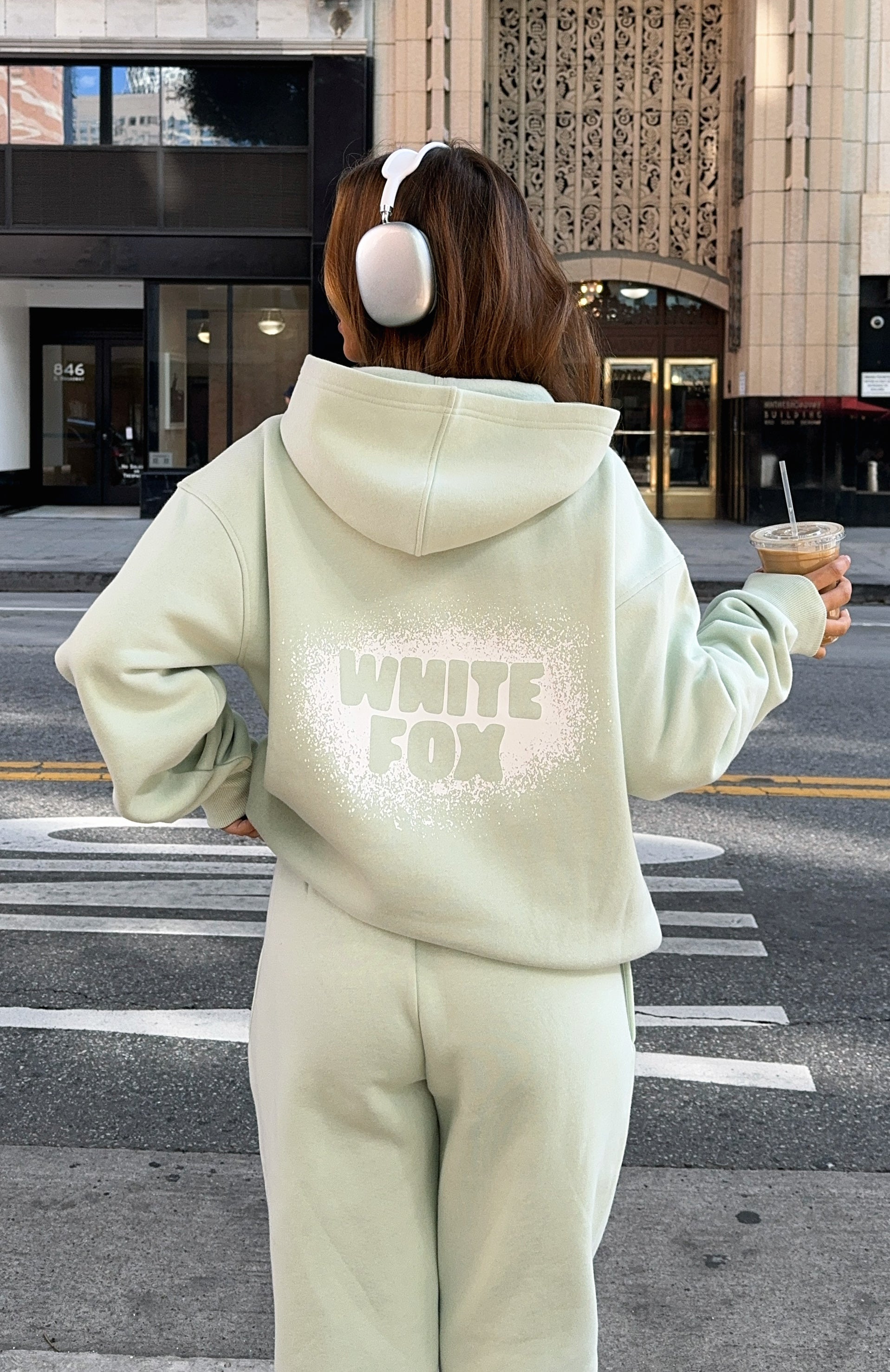 11th Street Iced Matcha Oversized Hoodie - Soft Fleece & Logo Print