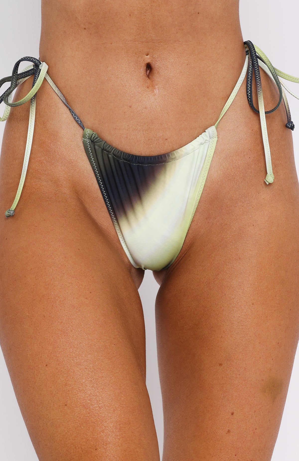 White Fox Swim Rule Breaker Cheeky Bikini Bottoms - Evergreen