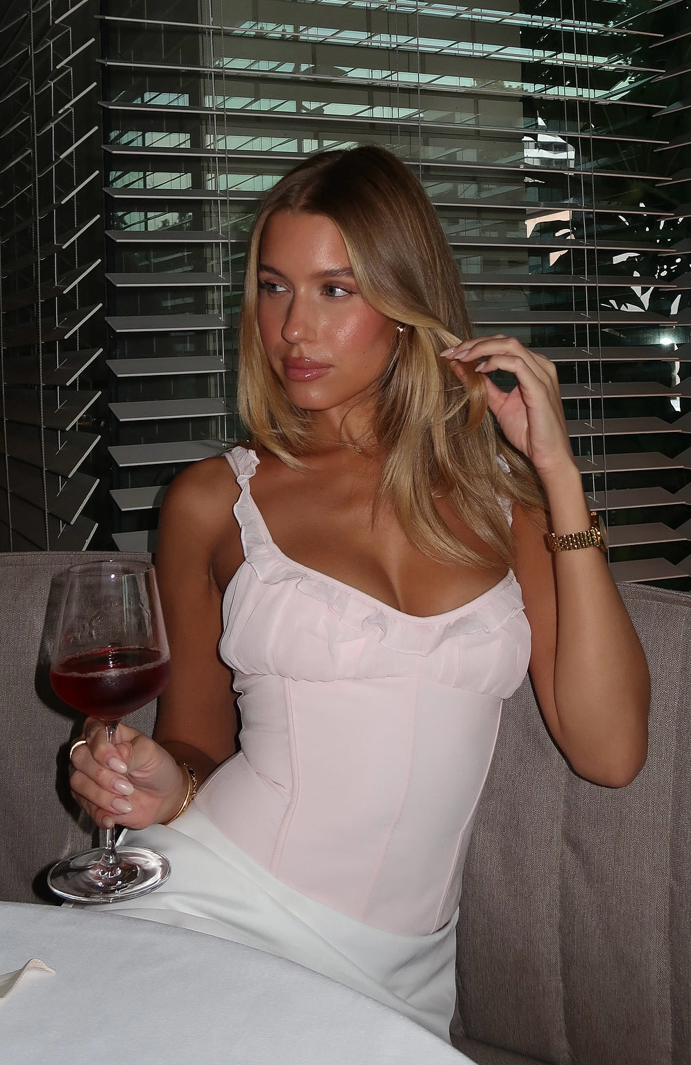 Baby Pink Angel Wings Bustier Top with Lace-Up Back & Adjustable Straps