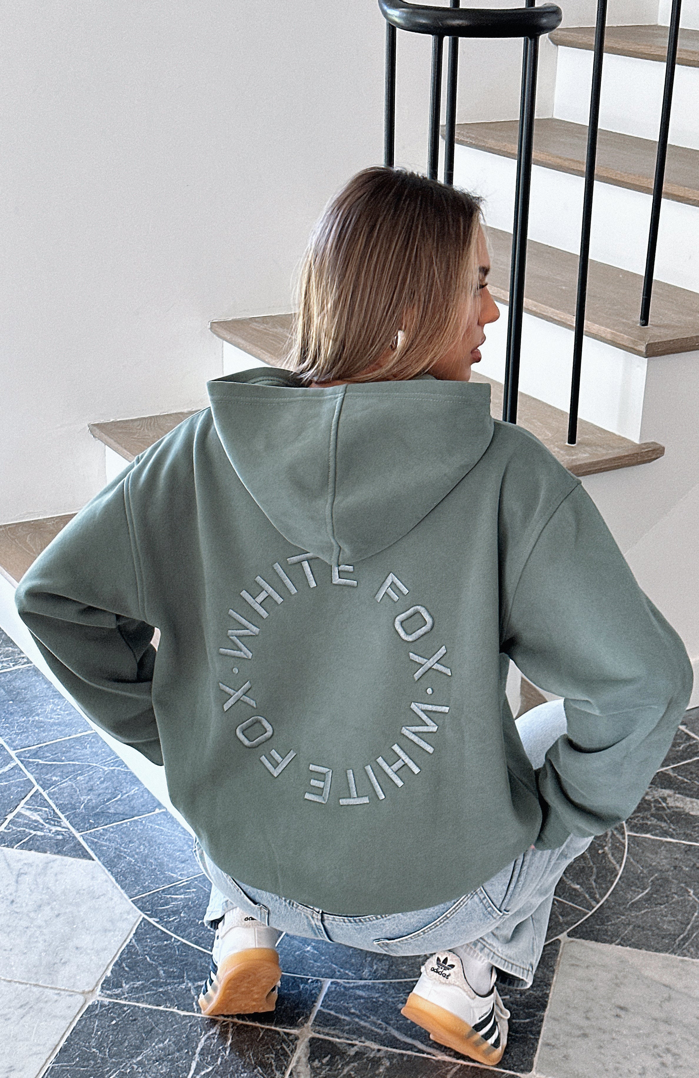 Stay Lifted Oversized Hoodie - Dark Green Fleece Comfort Fit