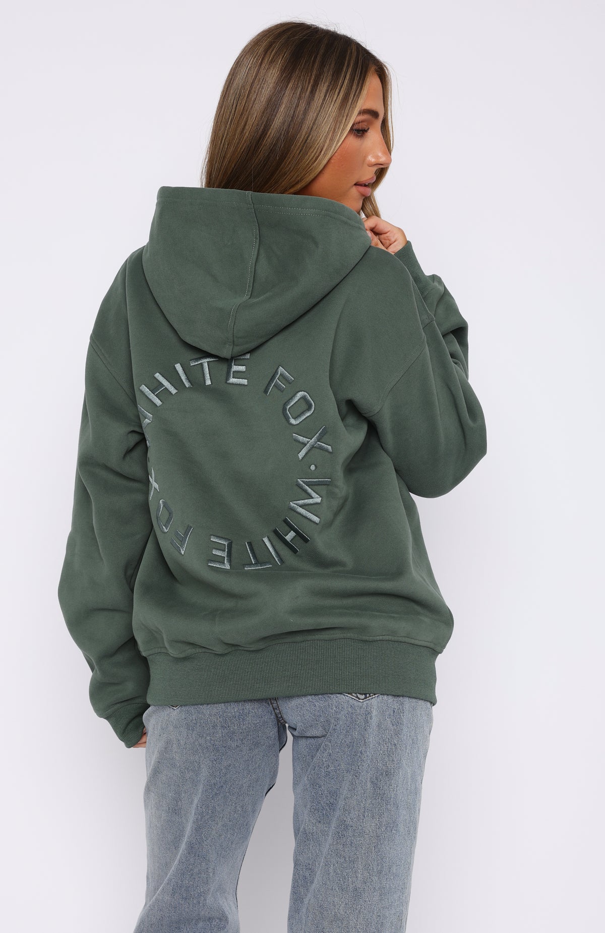 Stay Lifted Oversized Hoodie - Dark Green Fleece Comfort Fit