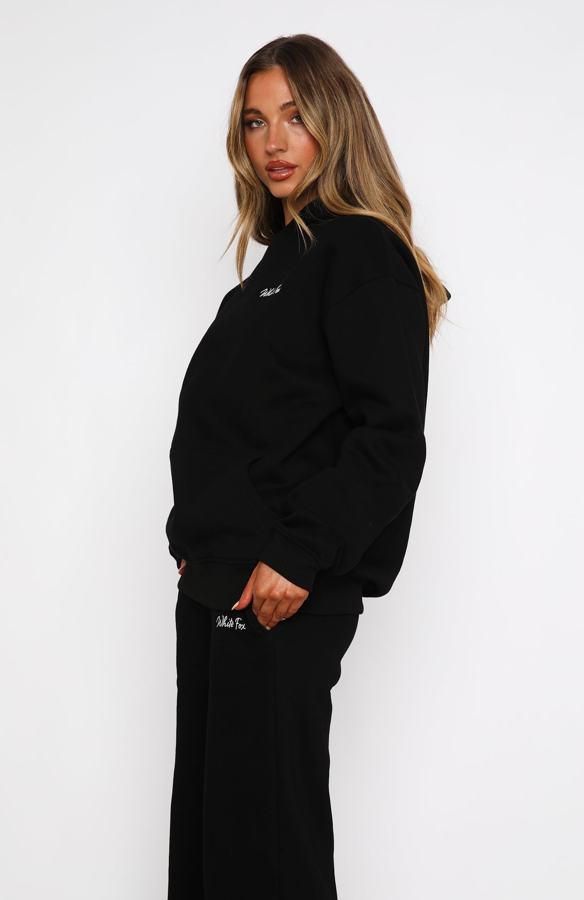 WF Match Your Words Oversized Fleece Hoodie - Black