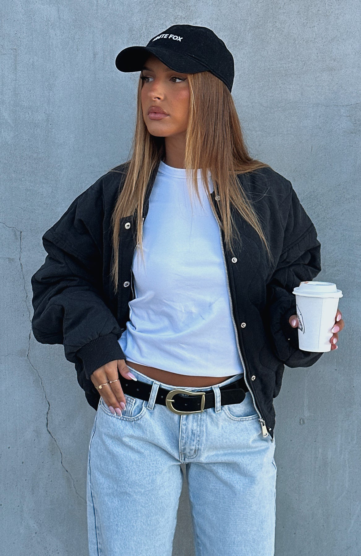 Women's Black Quilted Bomber Jacket - Oversized Soft Love Style