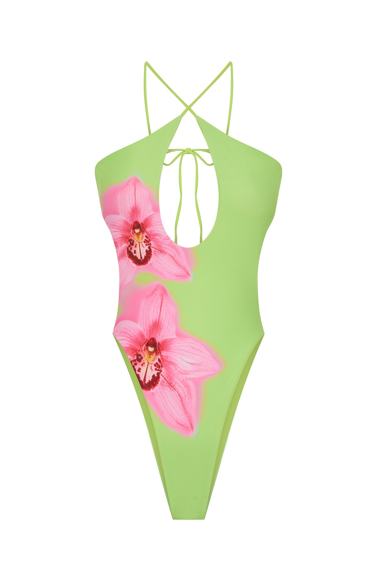 White Fox Swim Colombia One Piece Swimsuit - Lime Breeze Cutout Design