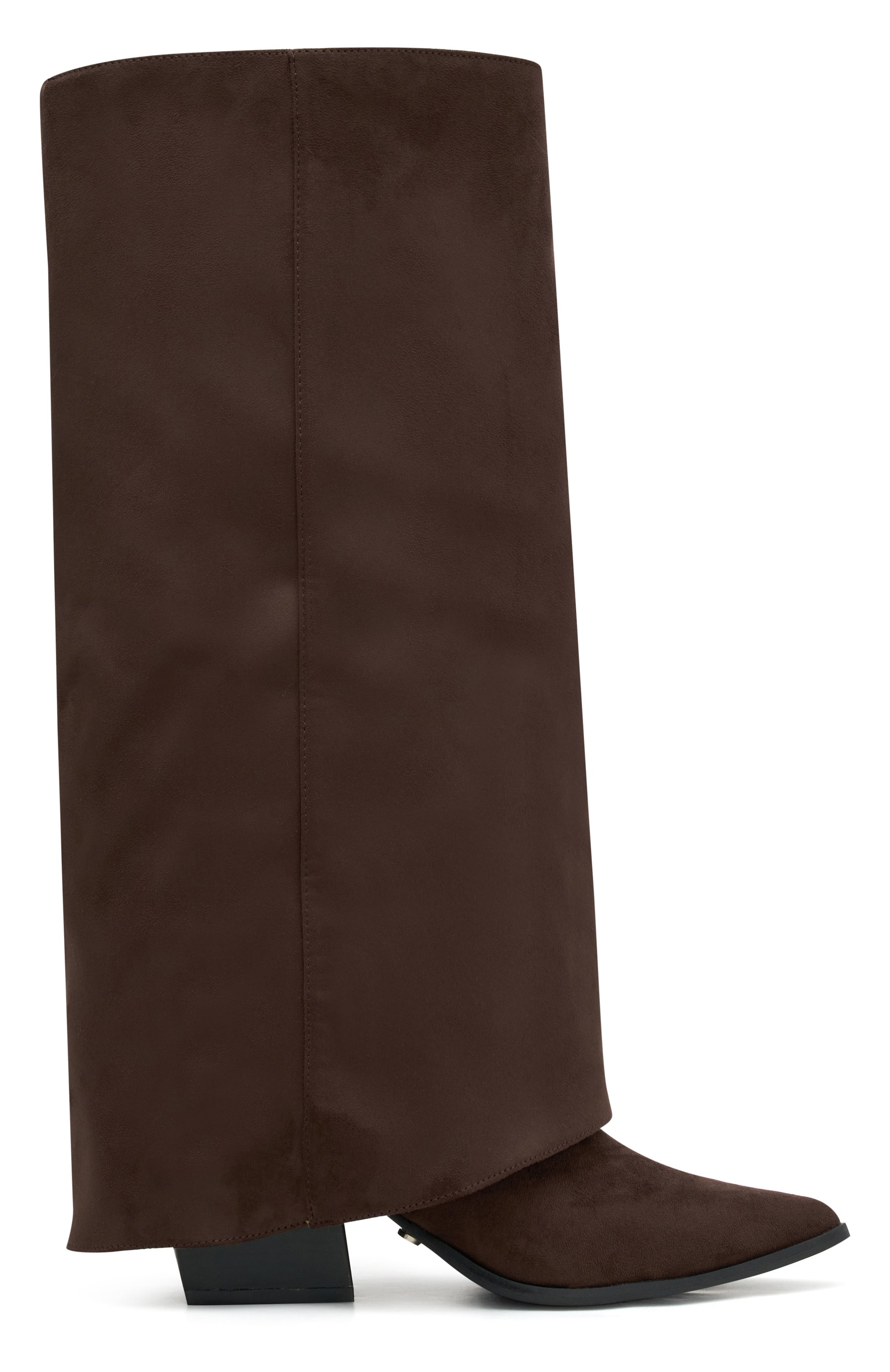 Chocolate Faux Suede Knee High Boots with Block Heel | I'm That Girl