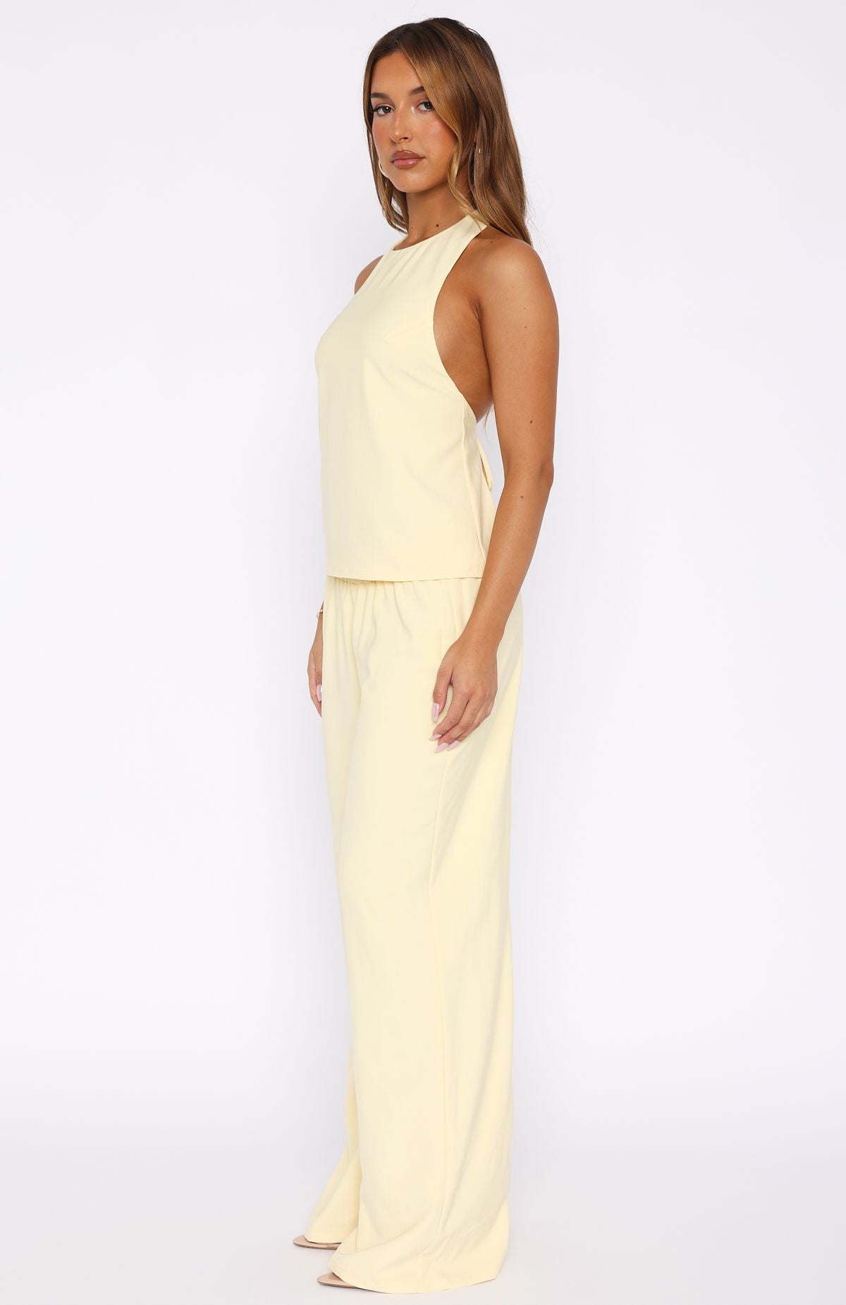 Way She Walks Butter Pants - Lightweight High Waisted Polyester Trousers