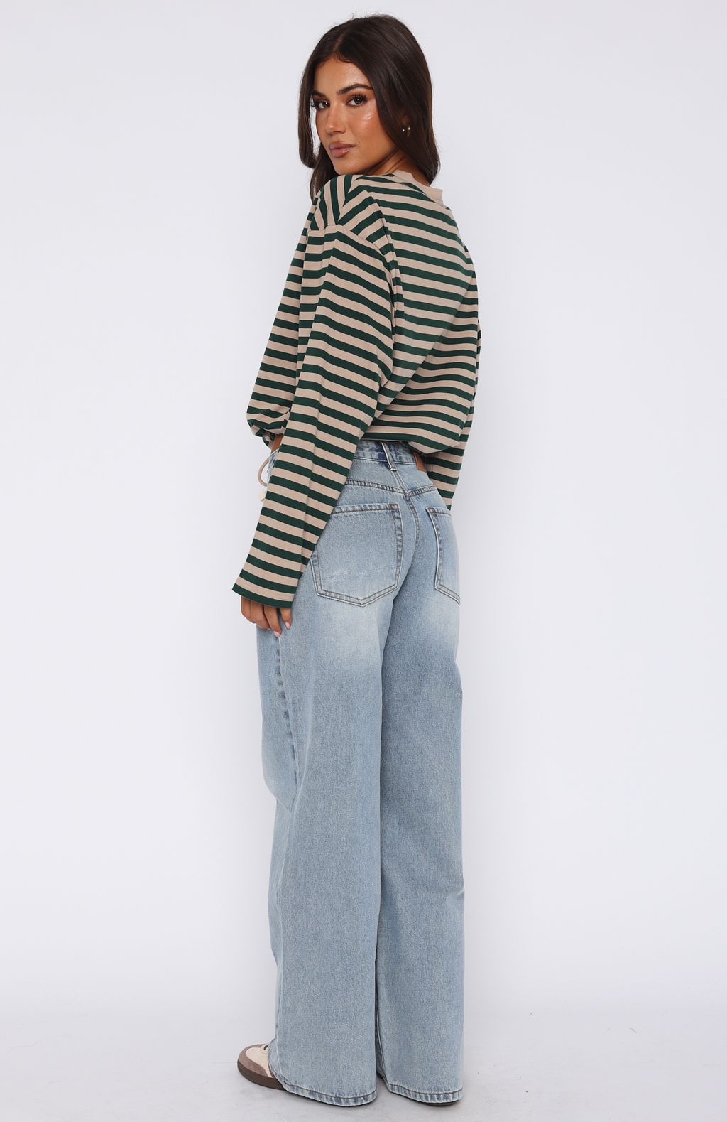 Kendall Light Blue Wide Leg Jeans | Mid Rise Denim Pants