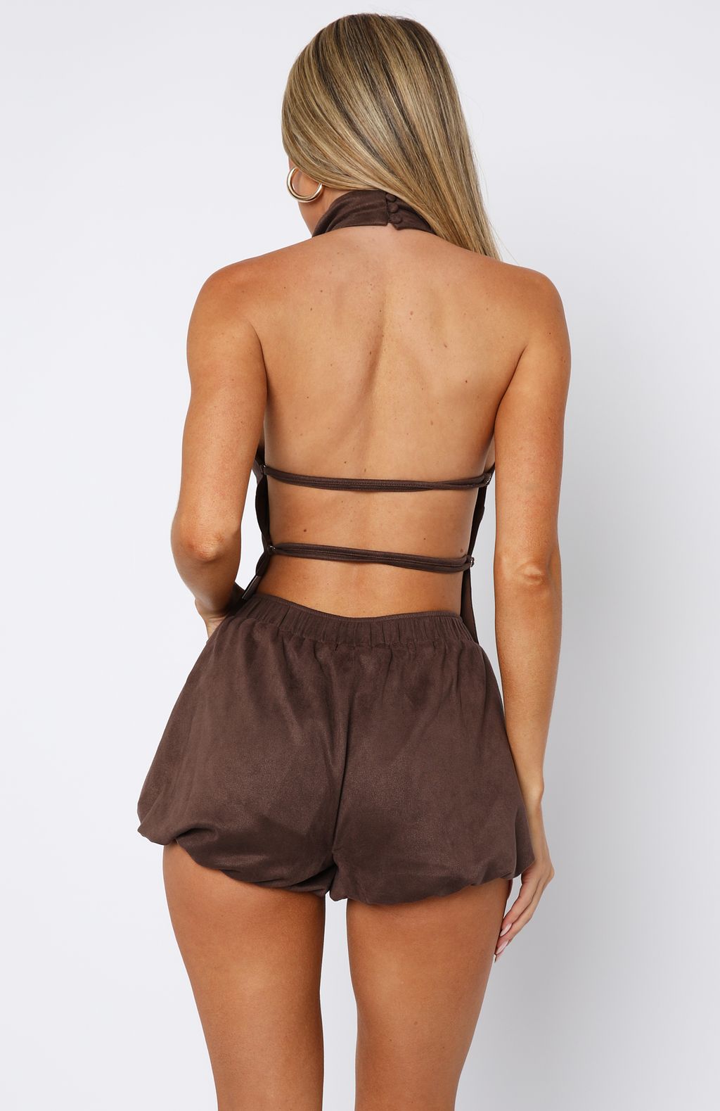 Still Love Me Dark Chocolate Faux Suede Mini Shorts