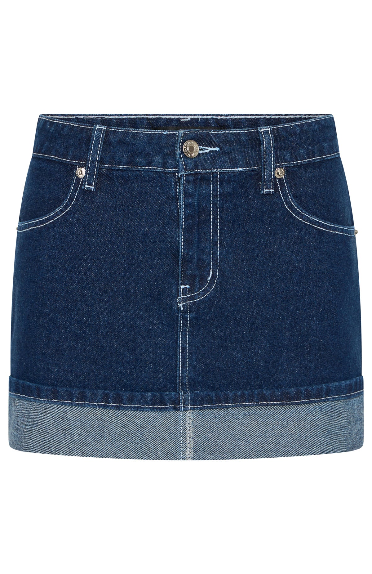 White Fox Charlotte Dark Indigo Denim Mini Skirt
