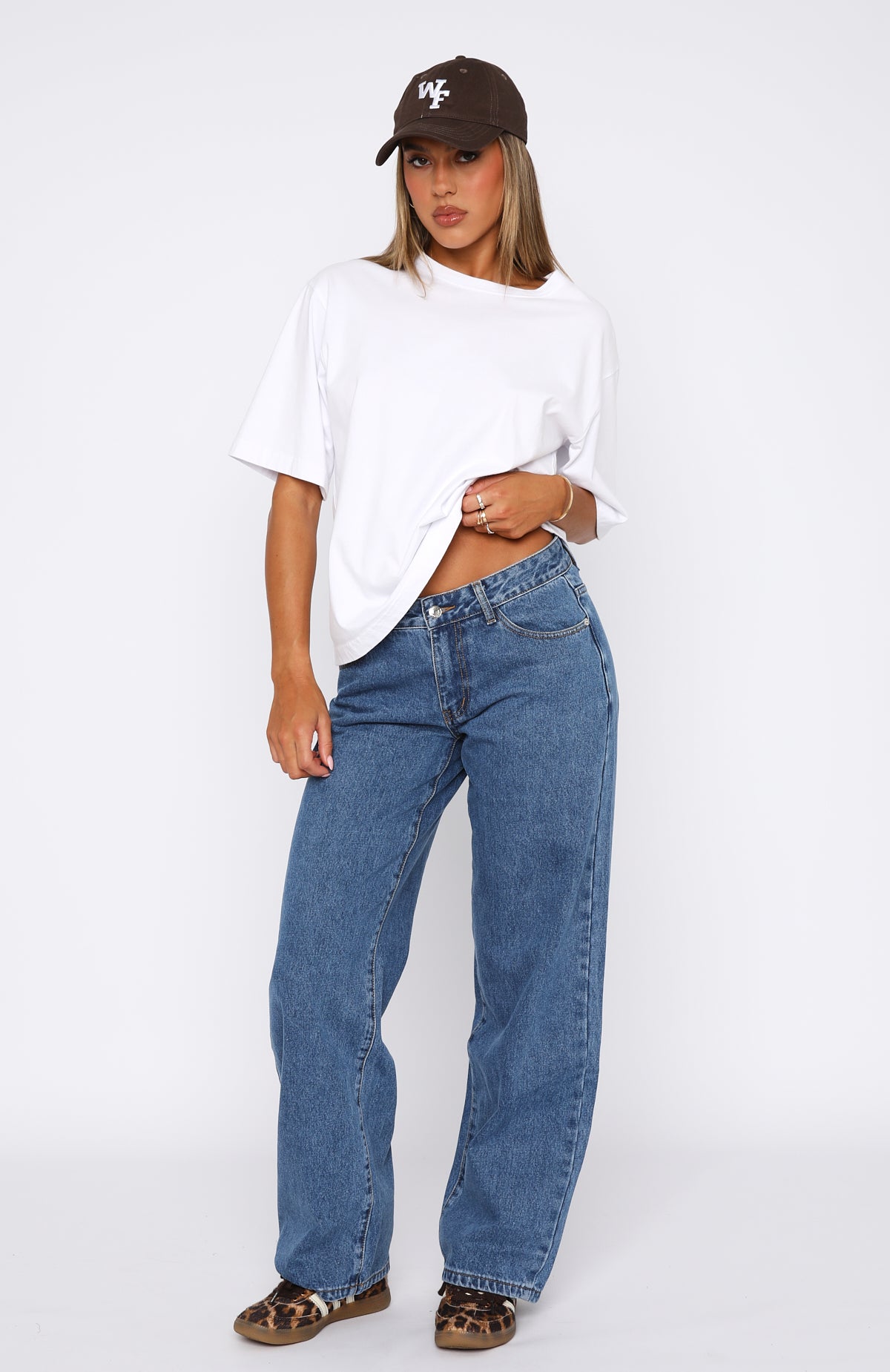 Low Rise Wide Leg Jeans for Women - Admiral Blue Denim
