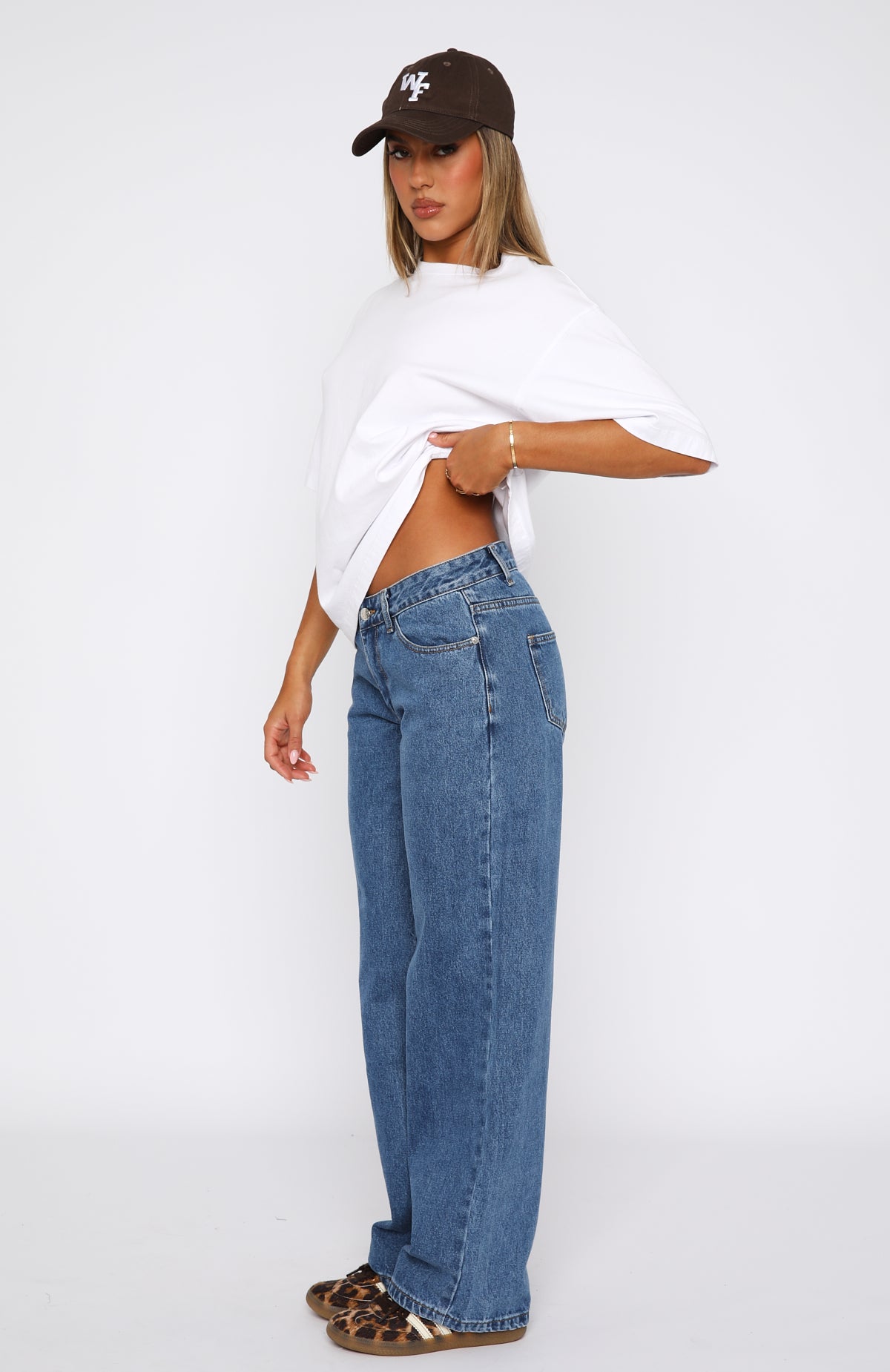 Low Rise Wide Leg Jeans for Women - Admiral Blue Denim