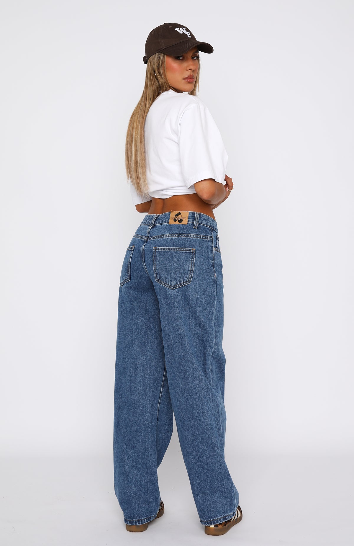 Low Rise Wide Leg Jeans for Women - Admiral Blue Denim