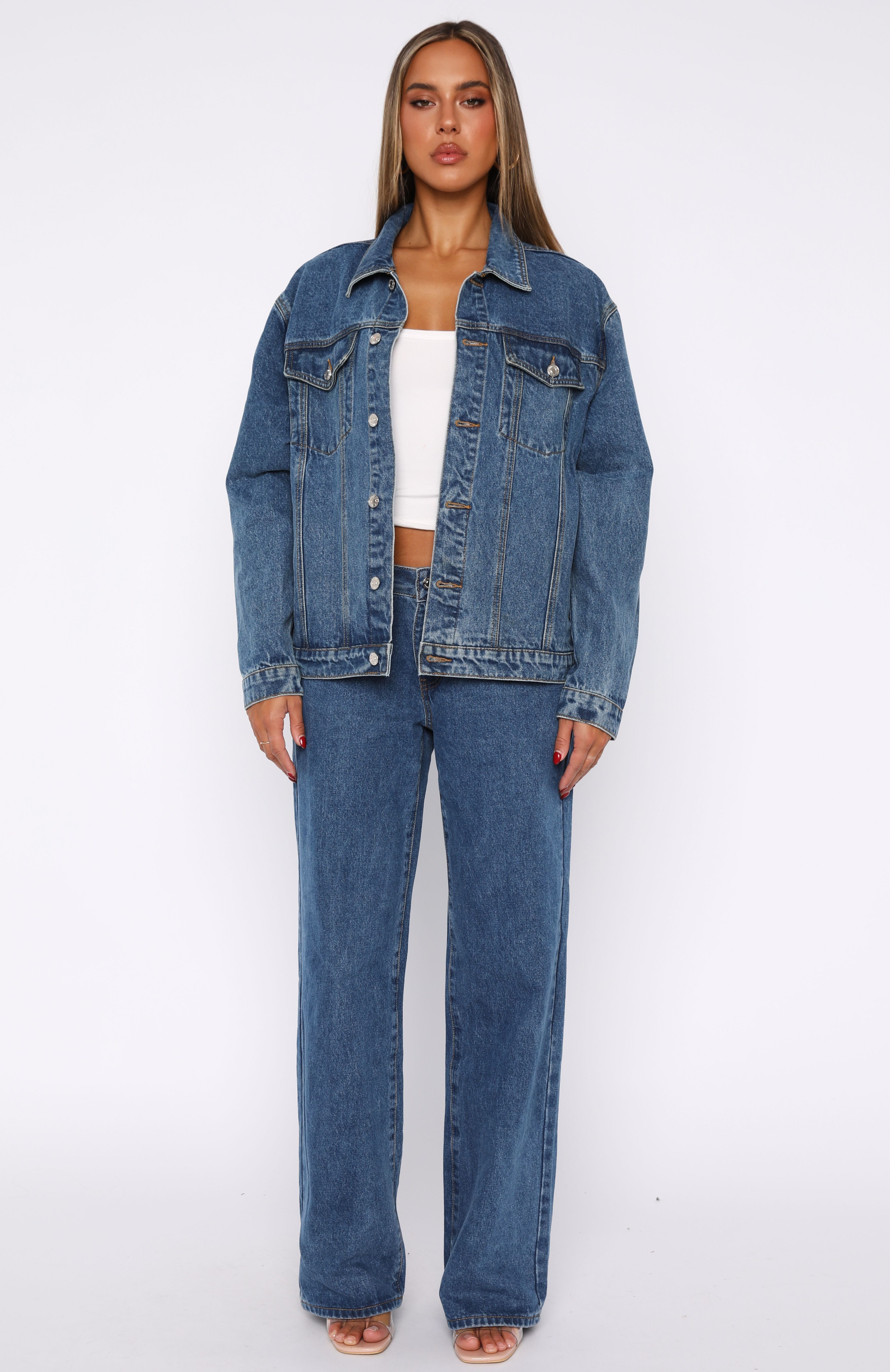 Low Rise Wide Leg Jeans for Women - Admiral Blue Denim