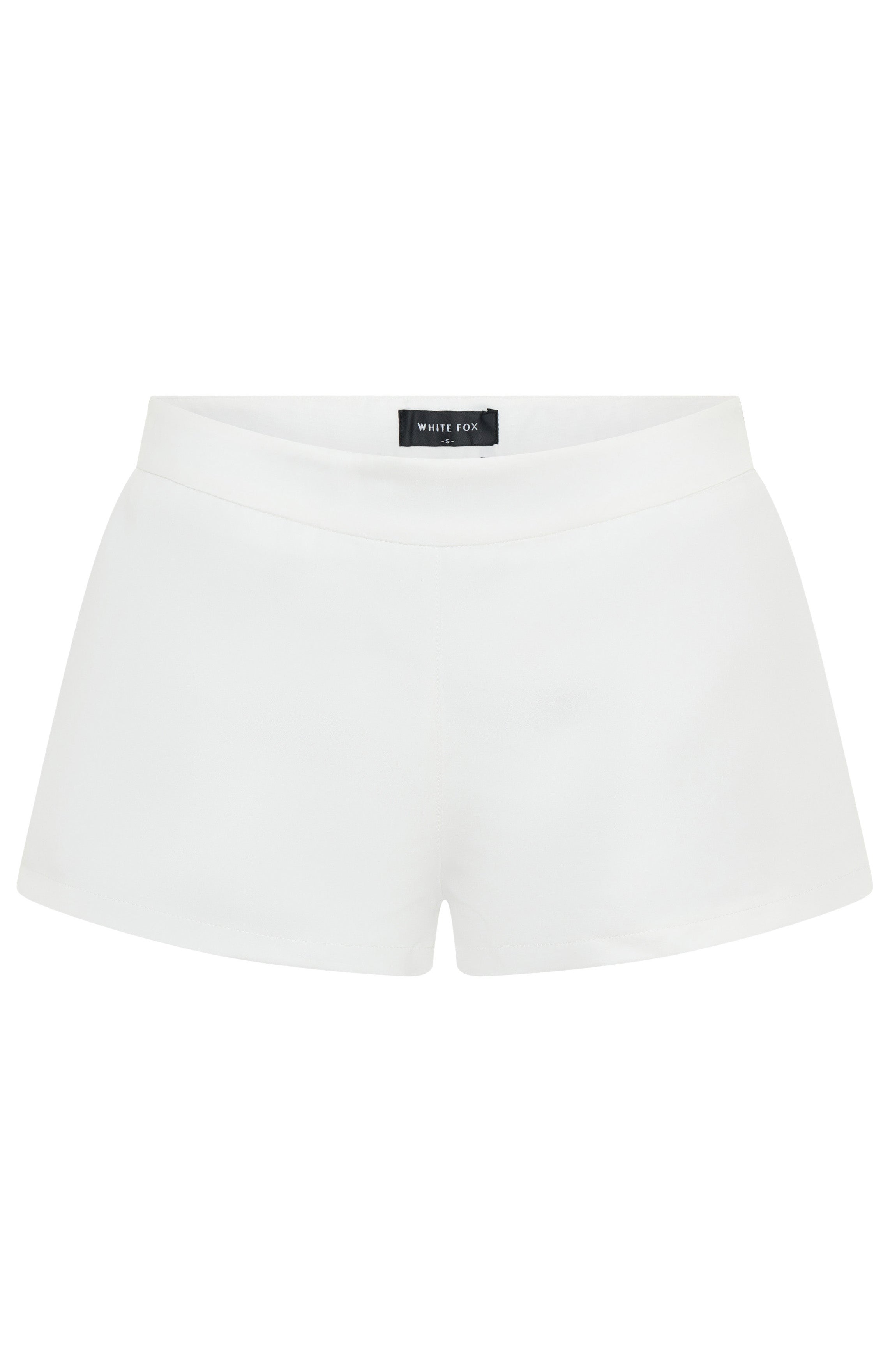 White High Waist Booty Shorts with Side Zipper - Closing Time