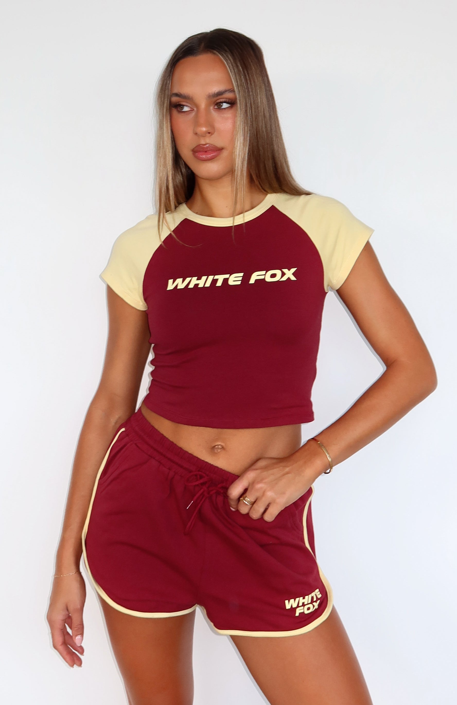 Another Level Burgundy Relaxed Cotton Shorts with Drawstring